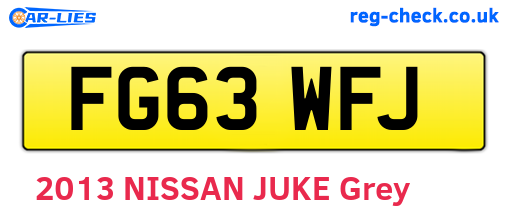 FG63WFJ are the vehicle registration plates.