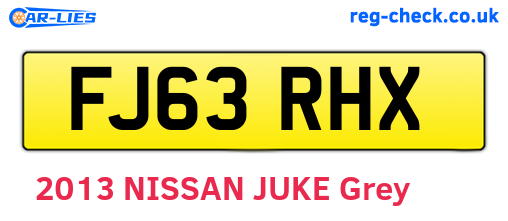 FJ63RHX are the vehicle registration plates.