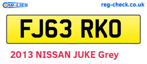 FJ63RKO are the vehicle registration plates.