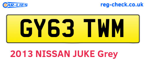 GY63TWM are the vehicle registration plates.