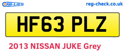 HF63PLZ are the vehicle registration plates.
