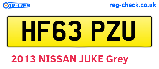HF63PZU are the vehicle registration plates.
