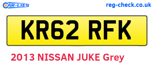 KR62RFK are the vehicle registration plates.