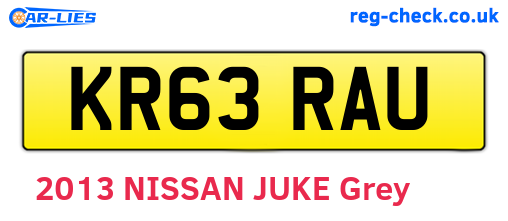 KR63RAU are the vehicle registration plates.