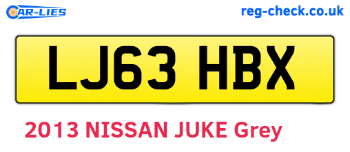 LJ63HBX are the vehicle registration plates.