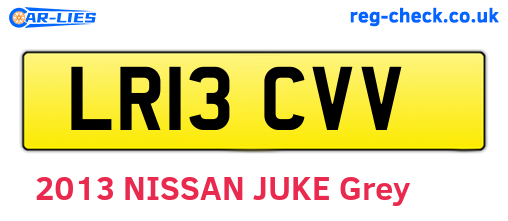 LR13CVV are the vehicle registration plates.