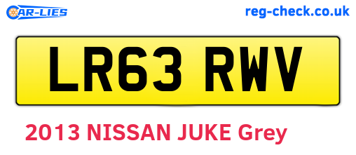 LR63RWV are the vehicle registration plates.