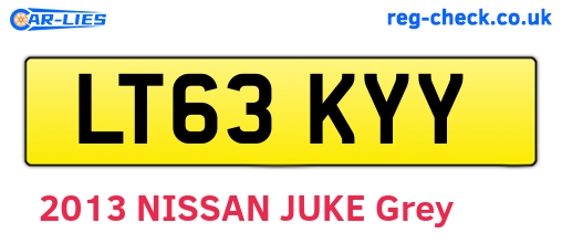 LT63KYY are the vehicle registration plates.