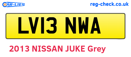 LV13NWA are the vehicle registration plates.