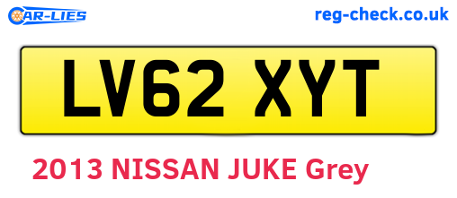 LV62XYT are the vehicle registration plates.