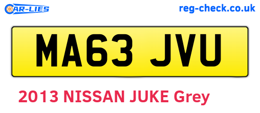 MA63JVU are the vehicle registration plates.