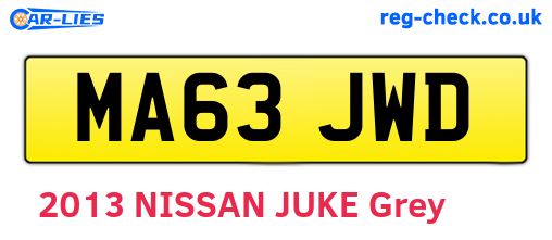 MA63JWD are the vehicle registration plates.