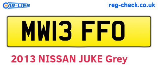 MW13FFO are the vehicle registration plates.