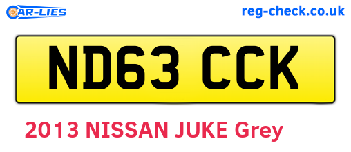 ND63CCK are the vehicle registration plates.
