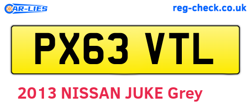 PX63VTL are the vehicle registration plates.