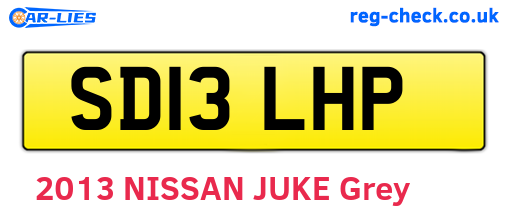SD13LHP are the vehicle registration plates.