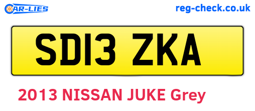 SD13ZKA are the vehicle registration plates.