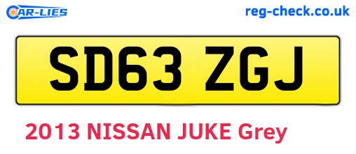 SD63ZGJ are the vehicle registration plates.