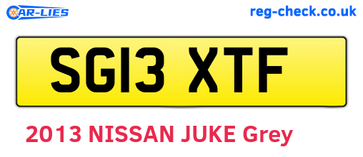 SG13XTF are the vehicle registration plates.