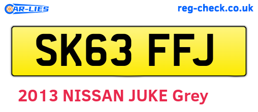 SK63FFJ are the vehicle registration plates.