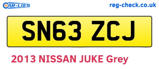 SN63ZCJ are the vehicle registration plates.