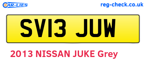 SV13JUW are the vehicle registration plates.
