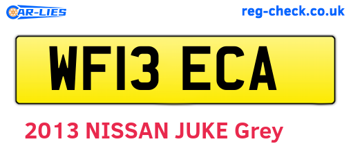 WF13ECA are the vehicle registration plates.