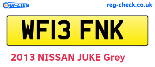 WF13FNK are the vehicle registration plates.
