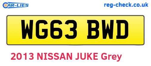 WG63BWD are the vehicle registration plates.