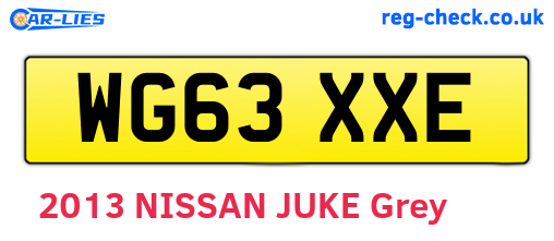 WG63XXE are the vehicle registration plates.