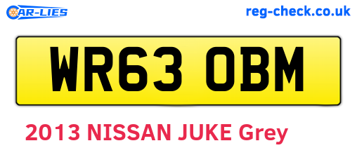 WR63OBM are the vehicle registration plates.