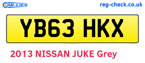 YB63HKX are the vehicle registration plates.
