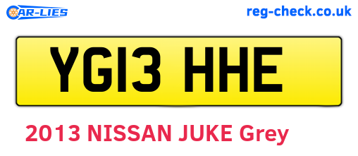 YG13HHE are the vehicle registration plates.