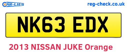 NK63EDX are the vehicle registration plates.
