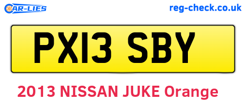 PX13SBY are the vehicle registration plates.