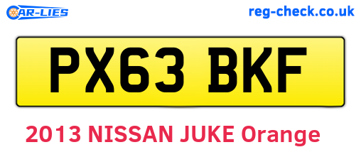 PX63BKF are the vehicle registration plates.