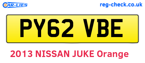 PY62VBE are the vehicle registration plates.