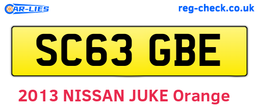 SC63GBE are the vehicle registration plates.