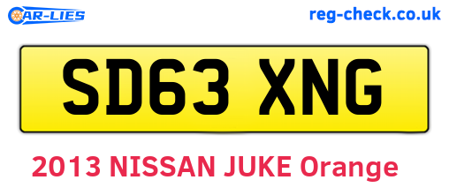 SD63XNG are the vehicle registration plates.