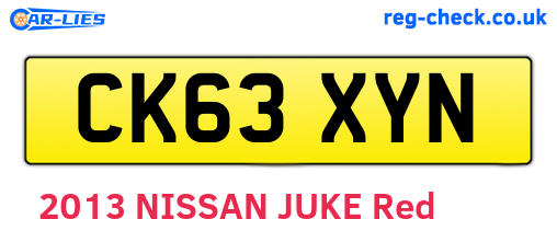 CK63XYN are the vehicle registration plates.