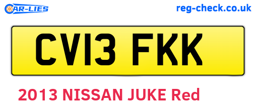 CV13FKK are the vehicle registration plates.
