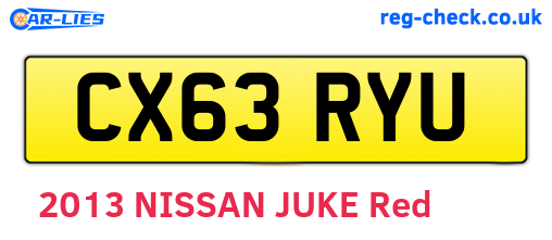 CX63RYU are the vehicle registration plates.