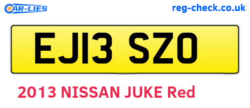EJ13SZO are the vehicle registration plates.