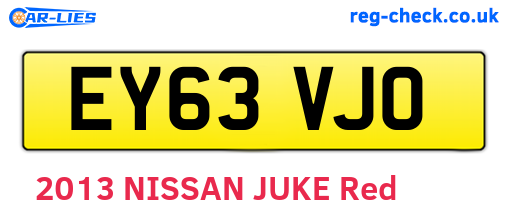 EY63VJO are the vehicle registration plates.