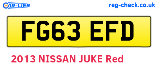 FG63EFD are the vehicle registration plates.
