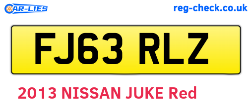 FJ63RLZ are the vehicle registration plates.