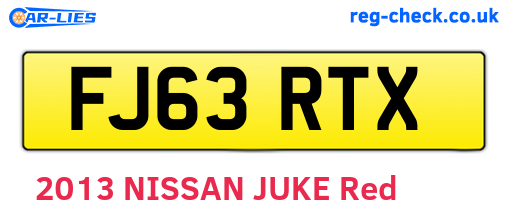 FJ63RTX are the vehicle registration plates.