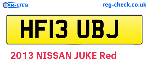 HF13UBJ are the vehicle registration plates.