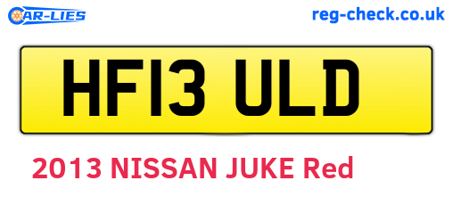 HF13ULD are the vehicle registration plates.