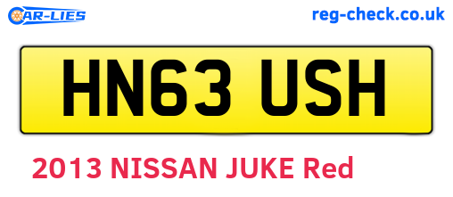 HN63USH are the vehicle registration plates.